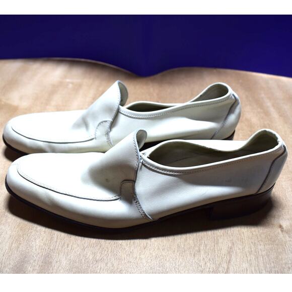 Bally Switzerland Continental Toreto White Leather Loafers Men’s 9 - Picture 2 of 5